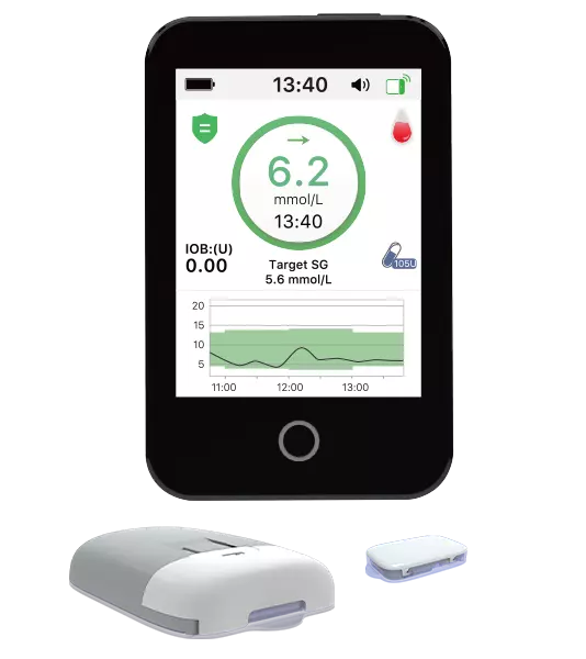 Sistema TouchCare Nano — pod adesivo tubeless com controle remoto PDM e app EasyPatch